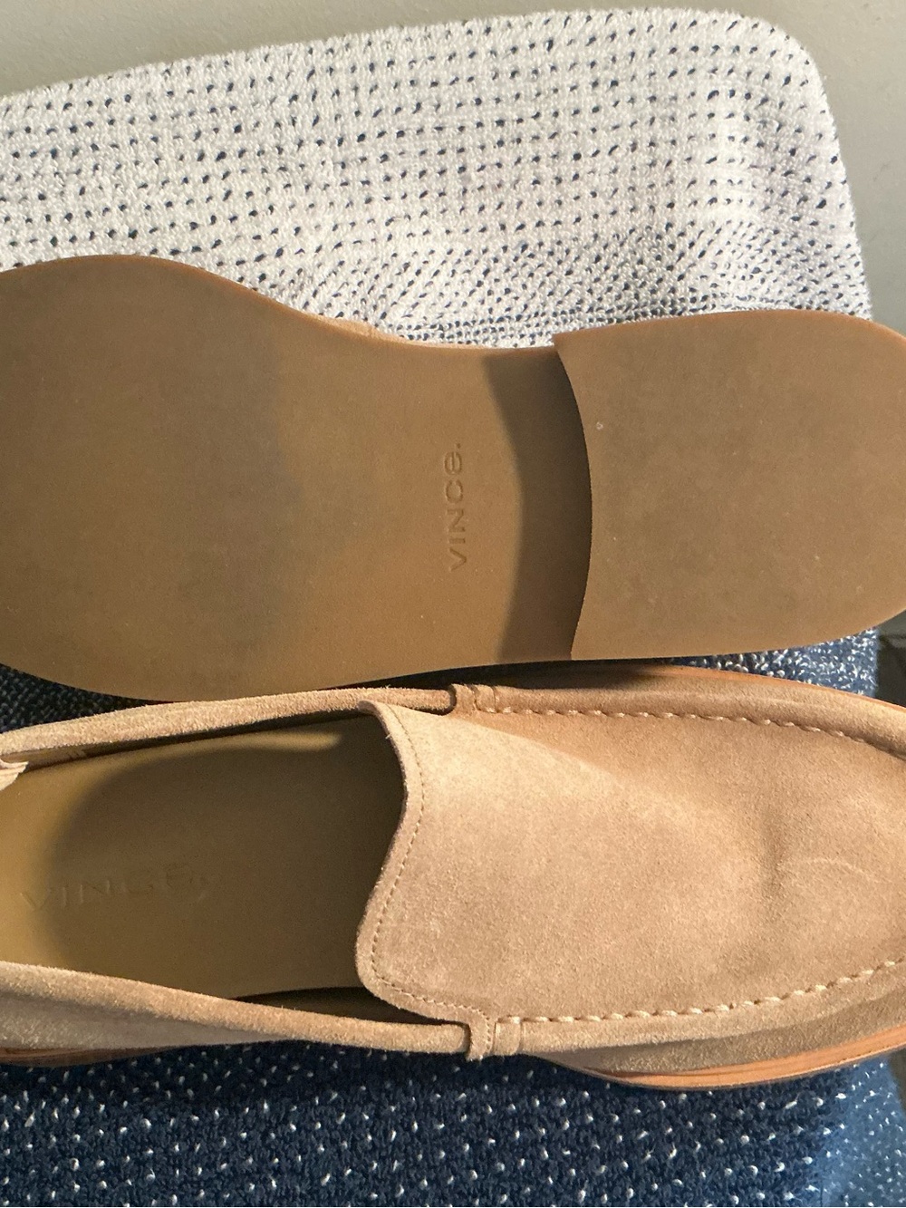 Vince Men's Suede Slip-On Loafers in Beige - Picture 5 of 5